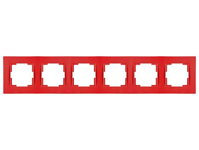 Рамка 6-ая горизонтальная красная, RITA, Mutlusan 22208001604
