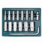 Набор головок глубоких 15 пр. 1/2" 10-32 мм 6-гр в ложементе RockForce RF-4157