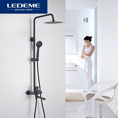 Душевая система, латунь, черный Ledeme L2480B