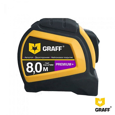 Рулетка измерительная 8 м x 25 мм ''Premium +'' GRAFF 121825