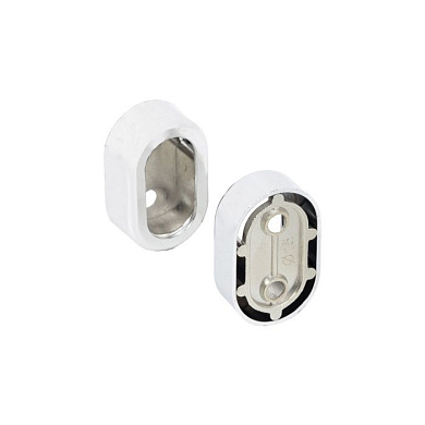 Держатель, розетка, трубы овальной 30*15, белый матовый AKS 113730