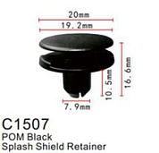 Клипса для крепления внутренней обшивки а/м Хендай/Хонда, пласт., 100 шт Forsage C1507(Hyundai/Honda)