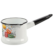 Ковш эмал. без крышки 1 л, белый Цветное печенье Керченский металлургический завод 90104-072/4БлПеч