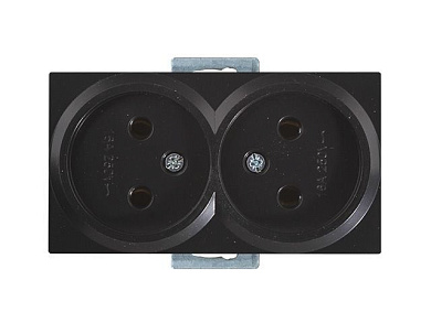 Розетка 2-ая, скрытая, б/з, черная, RITA, 16 A, 250 V, IP 20, Mutlusan 22002030284