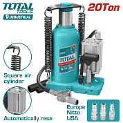 Домкрат гидравлический бутылочный 20 т, 255-500 ммTOTAL THT109206