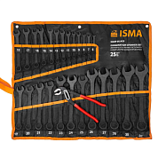 Набор комбинированных ключей 6-32 мм, пассатижи 250 мм, 26 пр ISMA ISMA-5261P+1 BLACK