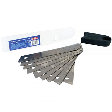 Лезвия 18мм, 10штук в тубе, для ножей строительных, Диолд 90530115