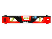 Уровень 230 мм 3 глазка пластм. магнит. T PRO SOLA 01430801