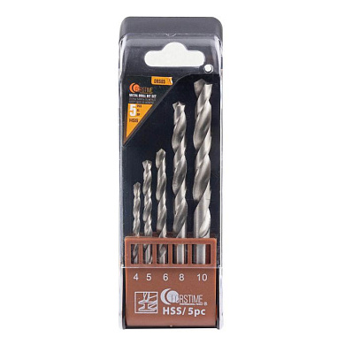 Набор сверл по металлу 5 пр, 4-6, 8, 10 мм FORSTIME FT-DBS05