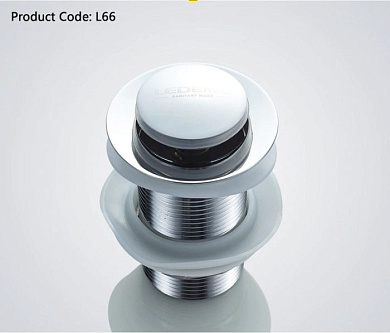 Донный клапан (выпуск) для умывальника без перелива click/clack 1 1/4", латунь, хром Ledeme L66