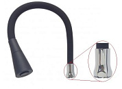 Излив гибкий для кухонного смесителя, нержавеющая сталь + силикон, хром + черный L7507-2 Ledeme