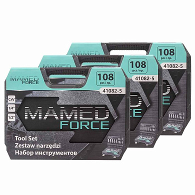 Набор инструментов PROFI 108 пр. 1/4''&1/2'' 6-гр, 3 к-та MAMEDFORCE MF-41082-5 3 K-T