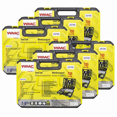 Набор инструментов 700 пр. 1/4'' 6-гр. 5-13 мм, 6 к-тов WMC TOOLS WMC-20700 6 K-T