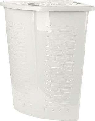 Корзина для белья Keeplex Regular с откидной крышкой 40л угловая 50×37×54см белое облако Пластик Репаблик KL170011048
