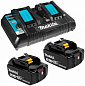 Комплект аккумулятор LXT 18.0 В BL1850B 2 шт. + зарядное устройство DC18RD Makita 191L75-3