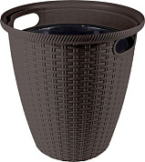 Кашпо InGreen Rattan D 380мм 30л с внутренним горшком 16 л, горький шоколад Пластик Репаблик ING50030ВНГ
