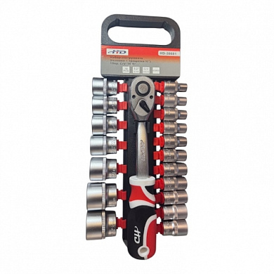 Набор торцевых головок с трещоткой 1/2" 19 пр CrV H-D HD-38681