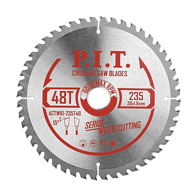 Диск пильный 235x30x1,8 мм 48T PIT ACTW10-235T48