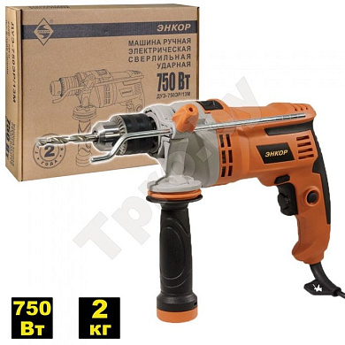 Дрель ударная ДУЭ-750ЭР/13М Энкор (50081)