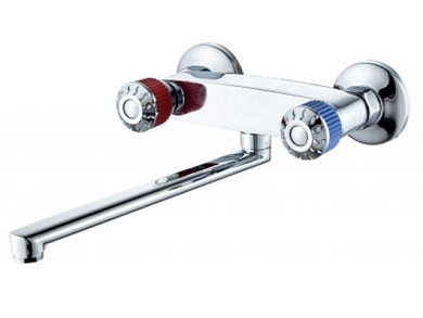 Смеситель для ванны вентильный, тип I, серия 330, длинный поворотный L-излив. эксцентриков нет ECONOCE EC0332