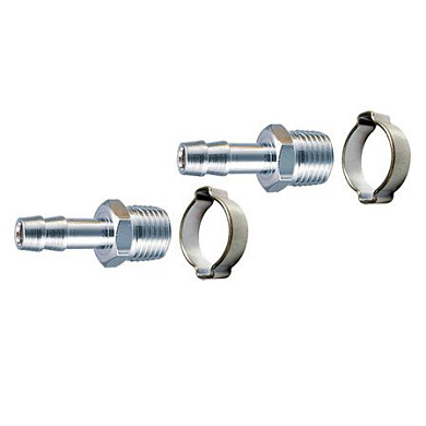 Переходник, наруж. резьба 1/4"-"елочка" 6 мм, с обжимным кольцом, 2 шт FUBAG 180430 В