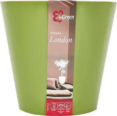 Горшок для цветов London D190 мм, 3,3л оливковый Пластик Репаблик ING6251ОЛ