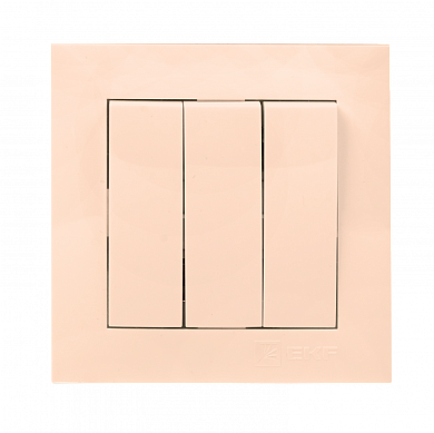 Валенсия выключатель 3-кл, 10А кремовый EKF PROxima EWV10-024-20