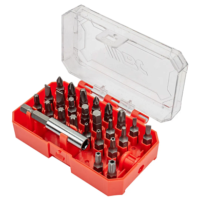 Набор бит PH, PZ, SL, Torx, Torx TR, HEX 1/4'', L25 мм с битодержателем 60 мм, 25 пр JBC JBC-HW-S27