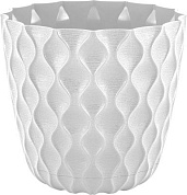 Горшок для цветов InGreen Wave с дренажной сеткой и съемным поддоном 2,5л, D175мм жасмин Пластик Репаблик IG650210048