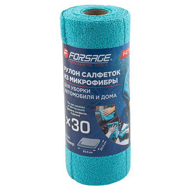 Салфетки из микрофибры для уборки 25.4х20.3см, 30шт./рул. Forsage F-KTT4085