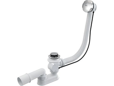 Сифон для ванны автомат комплект металл, длина 100 cм, Alcaplast A55K-100