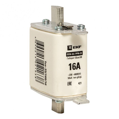 Плавкая вставка ППН-33 160/ 6А габарит 00 EKF fus-33/160/6