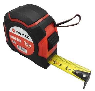 Рулетка измерительная, 10м*25 мм, 2 класс, MASTER, WUMAX 171463510