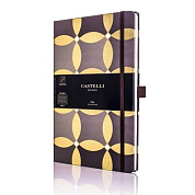 Блокнот Castelli Milano "Oro Circles", А5, 120 листов, линейка, серый, золотистый