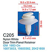Клипса для крепления внутренней обшивки а/м GM пластиковая, 100 шт Forsage C0205Yellow(GM)