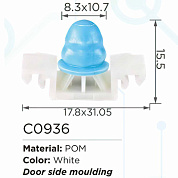 Клипса для крепления внутренней обшивки европейских а/м пластиковая, 100 шт Forsage C0936(European car)