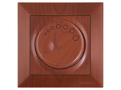 Выключатель поворотный, диммер, скрытый, винт. зажим, 600Вт, вишня, DARIA, 220VAC, 60 - 600VA, 50 Hz, IP20, Mutlusan 21204400256