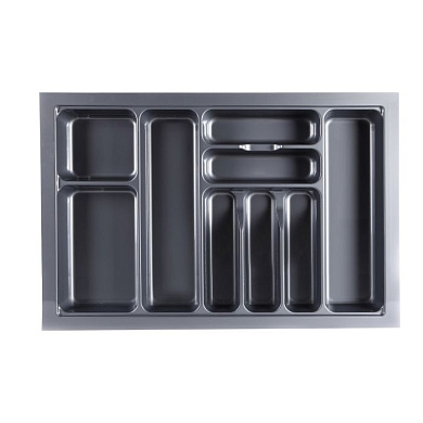 Лоток для столовых приборов 800 BASIC 735*485, серый AKS 114061