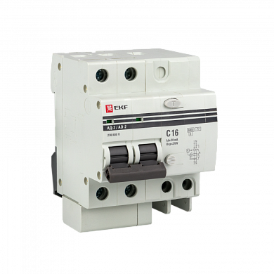 Дифференциальный автомат АД-2 S 50А/100мА (хар, C, AC, электронный) 6кА EKF PROxima DA2-6-50-100S-pro