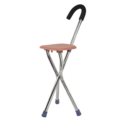 Трость-стул складная 3-х ногая, L трости-850 мм WMC TOOLS WMC-3L(коричневый)