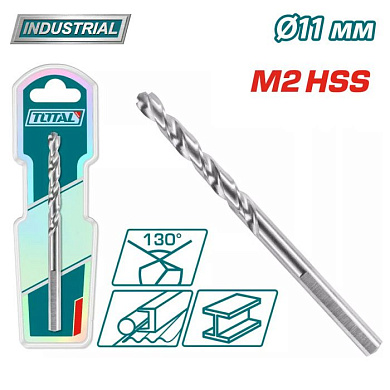 Сверло по металлу M2 HSS 11 мм TOTAL TAC1201101