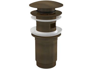 Водослив для умывальника click/clack 5/4",цельнометалл. с большой заглушкой, бронза антик, Alcaplast A392ANTIC