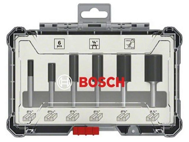 Набор пазовых фрез по дереву хв 1/4'' мм (6 шт) BOSCH (2607017467)
