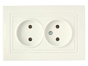 Розетка 2-ая (скрытая, б/з) бежевая, Уют, Bylectrica РС16-343беж