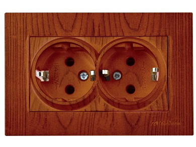 Розетка 2-ая, скрытая,с/з, орех, RITA, 16 A, 250 V, IP 20, Mutlusan 22202020257