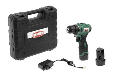 Аккум. дрель бесщ. ACD12BL 12В 2x2Ач LiION 10мм 0-400/0-1400об/мин 40Нм в кейсе Hammer 824163