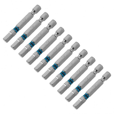 Набор бит HEX 6x50 сталь S2, 10 пр. 1/4'' Gross 11465