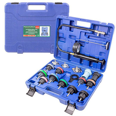 Набор приспособлений для тестирования систем охлаждения 18 пр., 0-2.5bar RockForce RF-922G1B