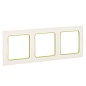 Стокгольм Рамка 3-местная белая с линией цвета зеленый EKF PROxima EAM-G-302-10