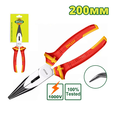 Длинногубцы изогнутые диэлектрические 200 ммDYLLU DTPL4938